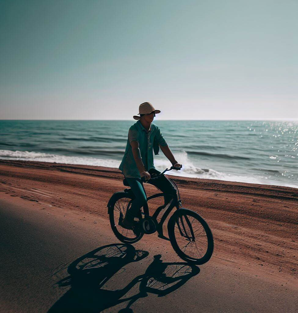 bike ride at the beach