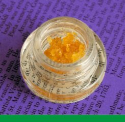 A jar of cannabis concentrates