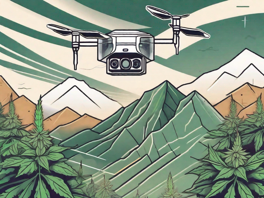 A drone with cannabis plants